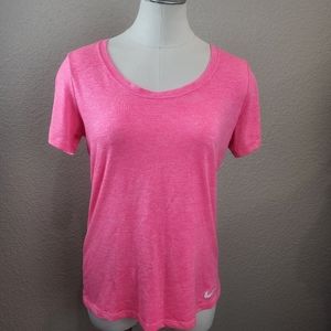 Nike Hot Pink Dri-Fit Round Neck T-shirt